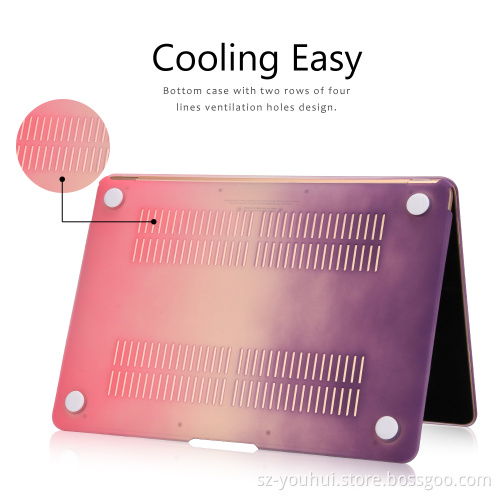 Hot rainbow spray color hard case for Macbook 12.1" with free gift case cover